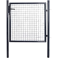 vidaXL Puerta Malla de Jardín Acero Galvanizado 85-5x100 cm Gris Valla Patio